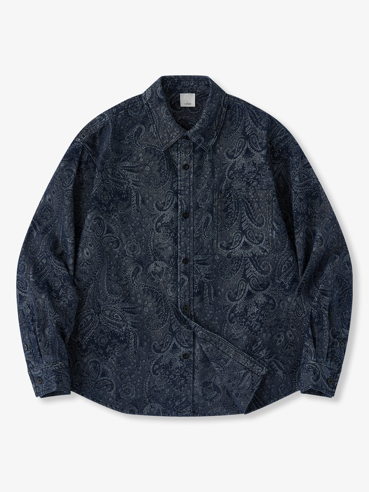 Vintage Paisley Jacquard Denim Shirt