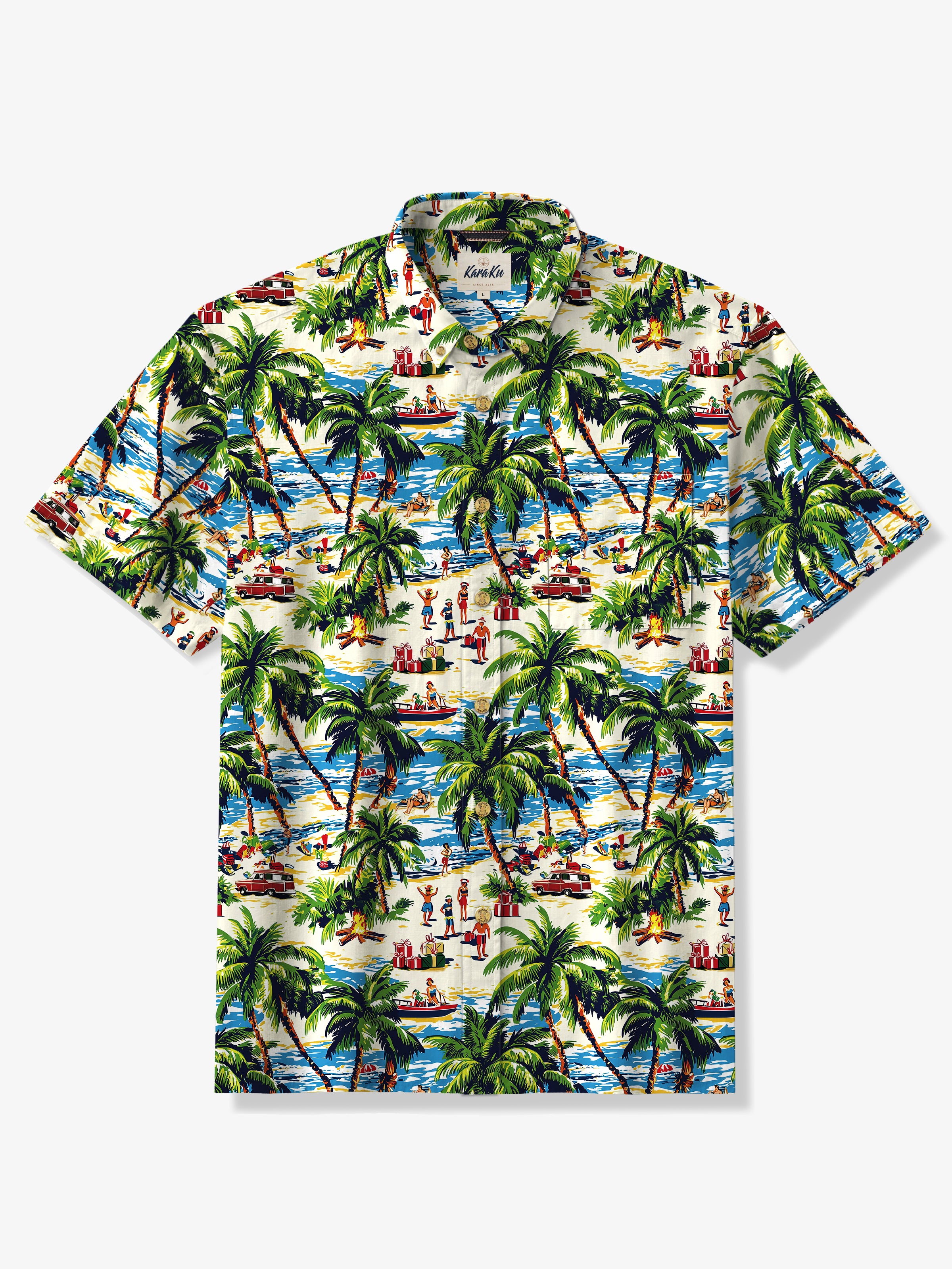 Hawaiian Beach Vibes Christmas Cotton Shirt
